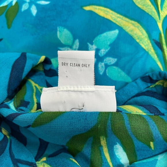 Avenue Women's Top Size 22 24 Blue Green Multicolor 100% Rayon Leaves Sheer - Picture 8 of 8